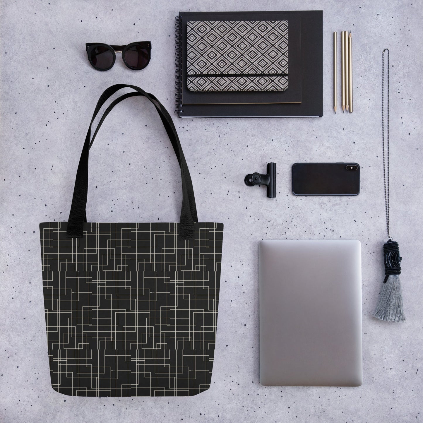 Architectural Silence Tote Bag – Limited Drop – Minimalist Brutalist Geometric All-Over Print
