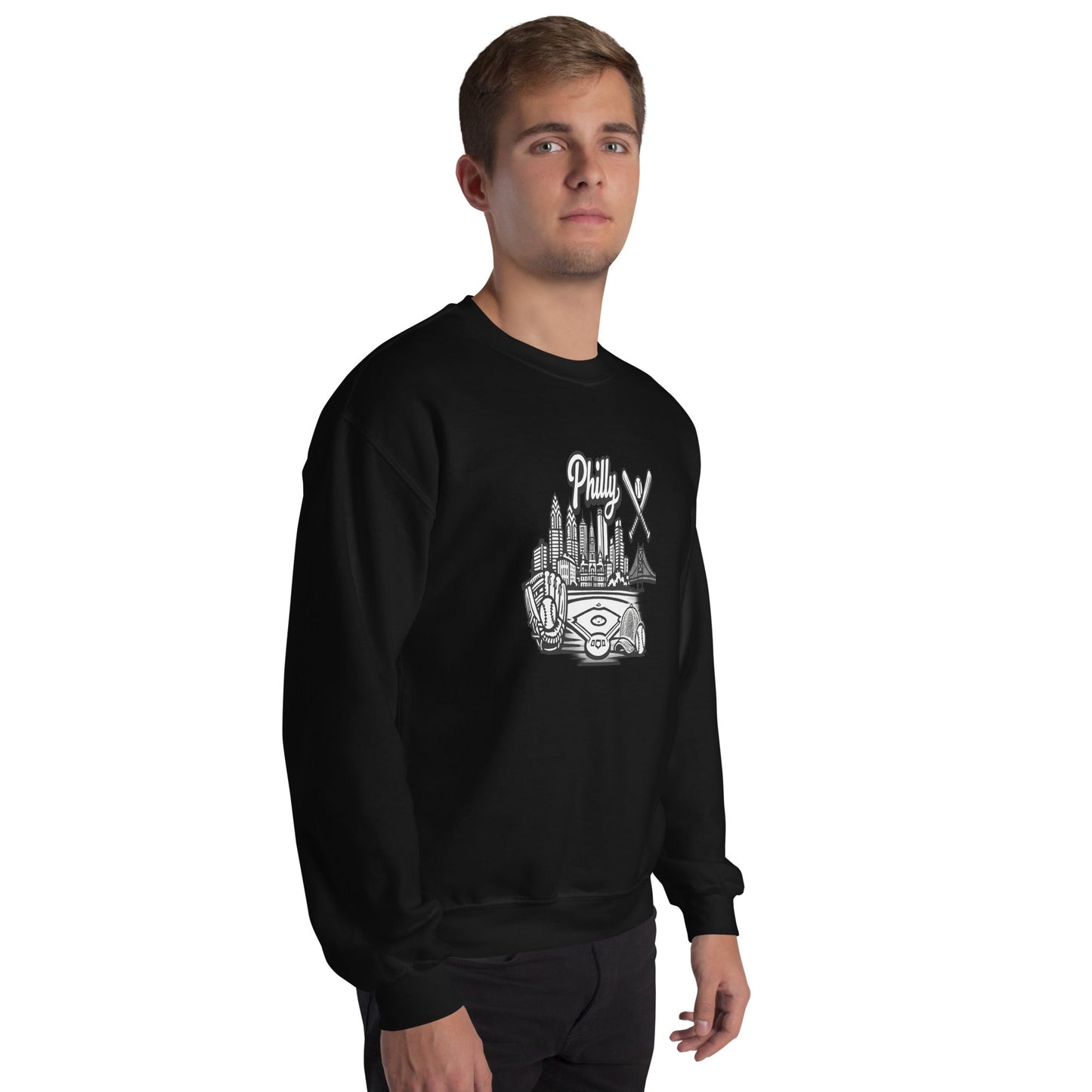 Philly Skyline Baseball Sweatshirt – Limited Drop – Philadelphia City Pride Line Art 6 Colors Unisex - Trendy