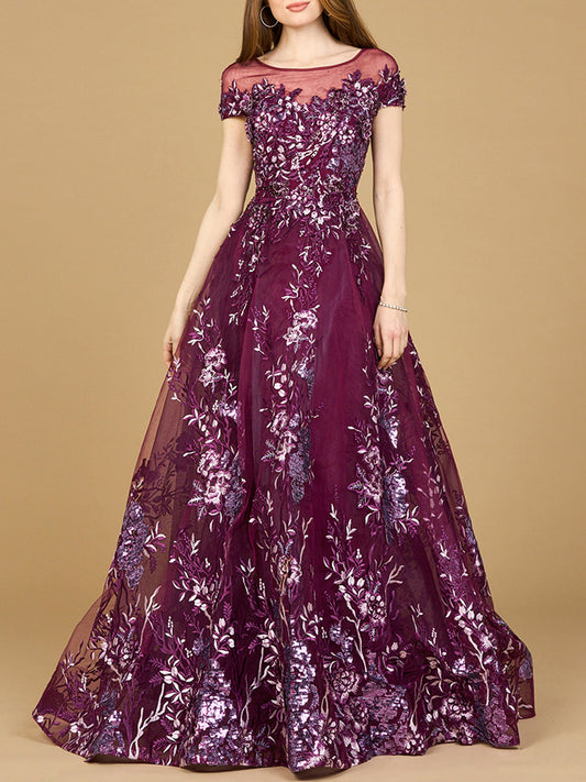 Beautiful Lace Applique A-line Ball Gown | Lara 29619