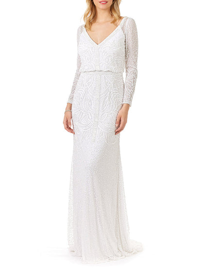 Lara Grant Long Sleeve Beaded Wedding Dress