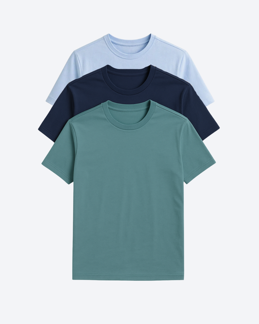 Buki Cinqo Tech Tee 3-Pack - French Blue/Blue Night/Blue Grey