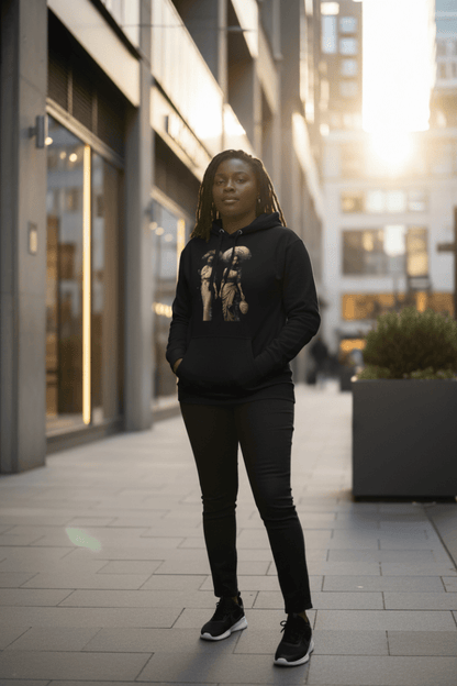 Afro - Futuristic Glitch Art Hoodie – Limited Drop – African Women Digital Design - Trendy