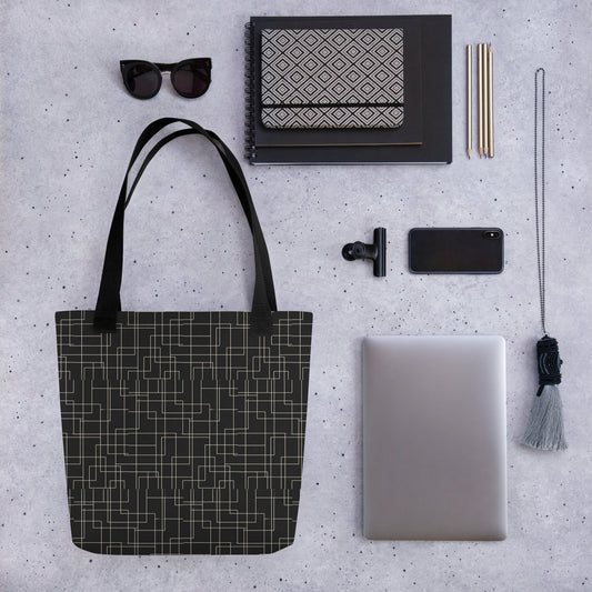 Architectural Silence Tote Bag – Limited Drop – Minimalist Brutalist Geometric All-Over Print