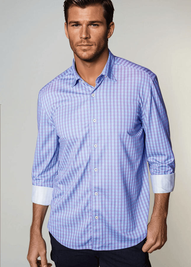 Avant Check Long Sleeve Tech Shirt - Trendy