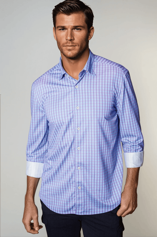 Avant Check Long Sleeve Tech Shirt - Trendy