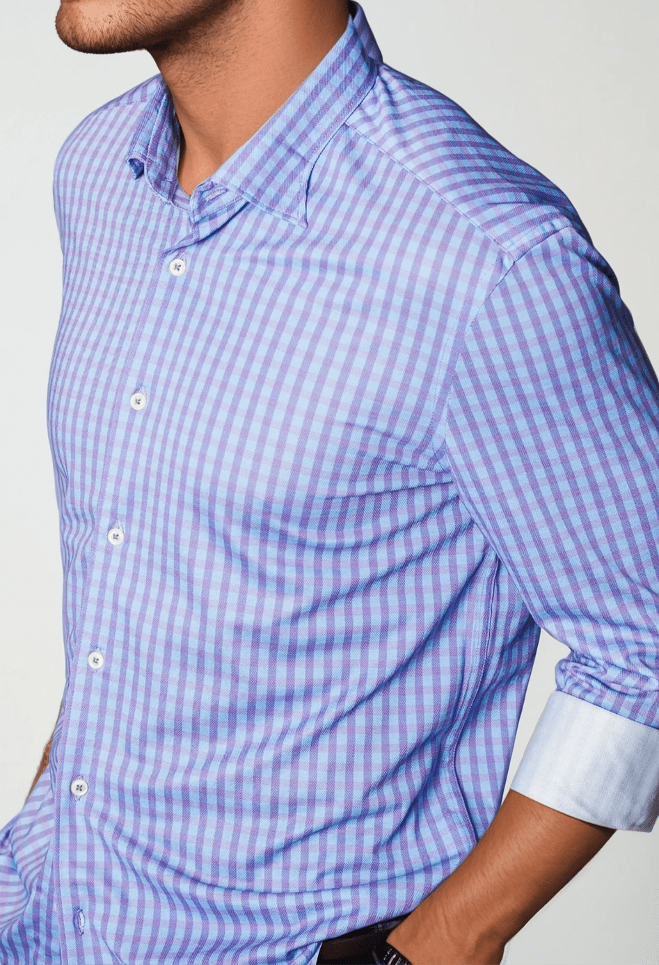 Avant Check Long Sleeve Tech Shirt - Trendy