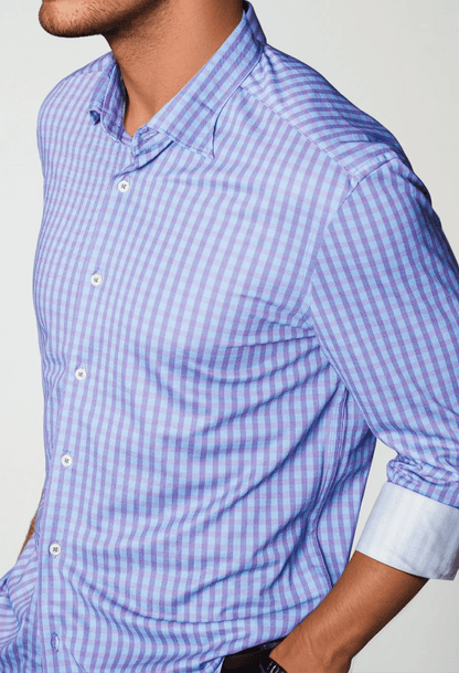 Avant Check Long Sleeve Tech Shirt - Trendy