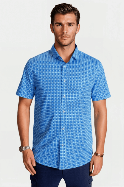 Bastille Check Short Sleeve Tech Shirt - Trendy