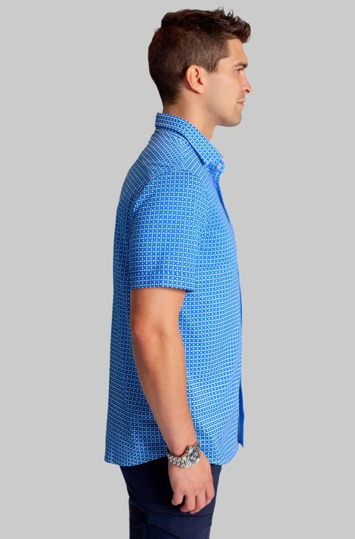 Bastille Check Short Sleeve Tech Shirt - Trendy