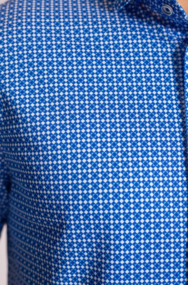 Bastille Check Short Sleeve Tech Shirt - Trendy