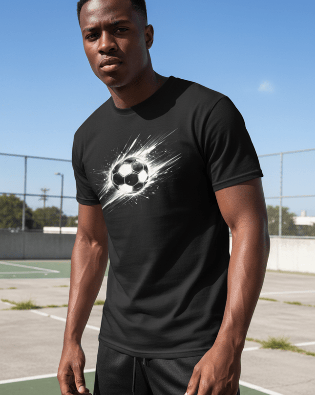 Blackout Strike T-Shirt – Limited Drop – Futuristic Soccer Graphic Tee - Trendy