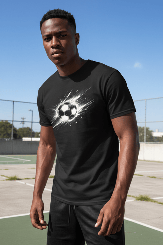 Blackout Strike T-Shirt – Limited Drop – Futuristic Soccer Graphic Tee - Trendy
