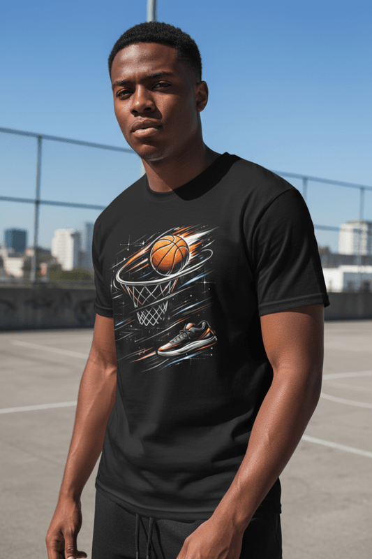 Futuristic Basketball T-Shirt – Limited Drop – Minimalist High - Contrast Graphic Tee - Trendy