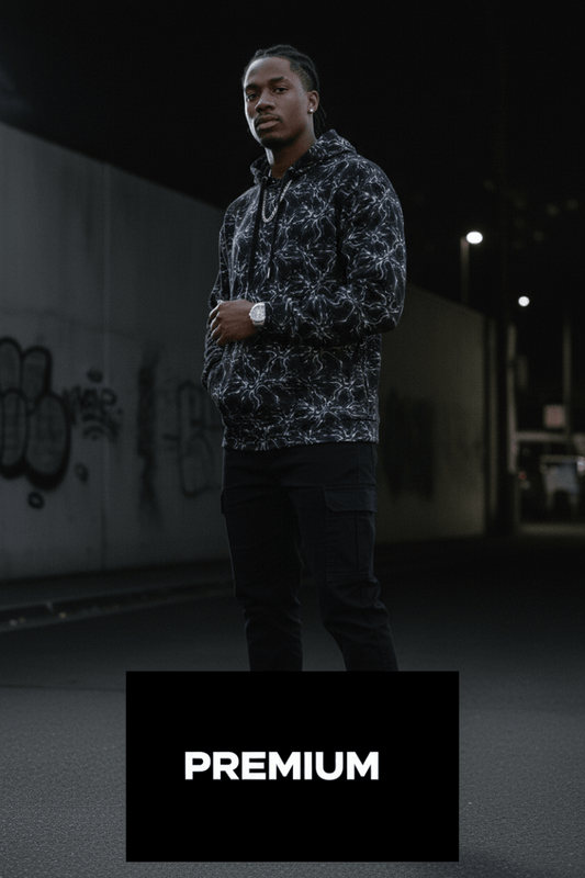 Glitched Circuitry Hoodie – Limited Drop – Black White Tech All - Over Print - Trendy