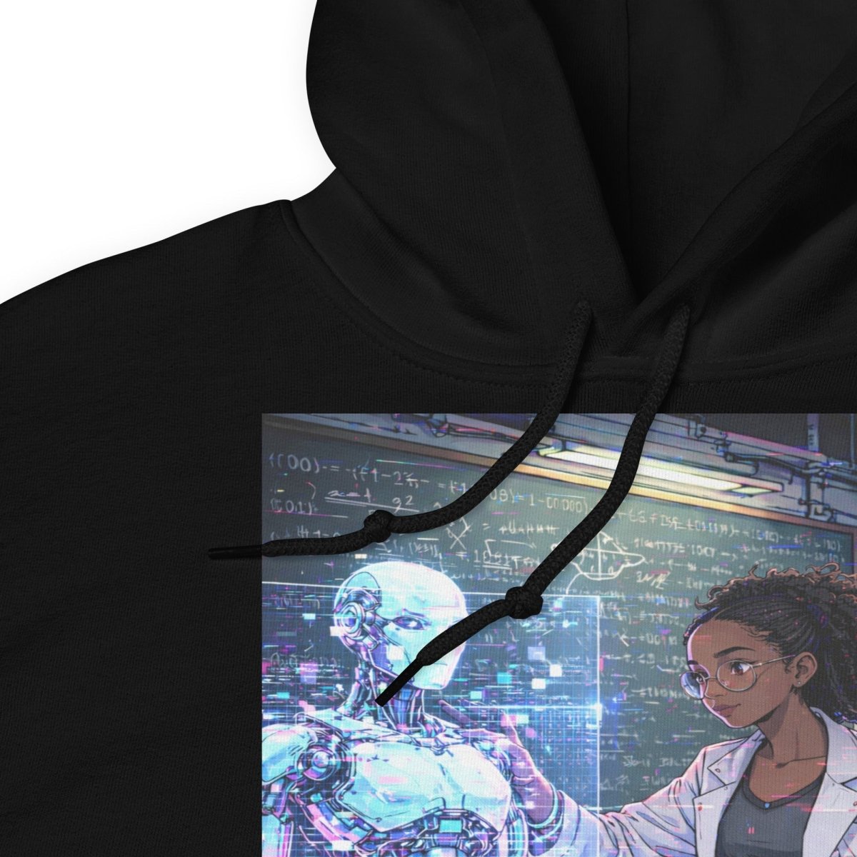 Glitched Genius Hoodie – Limited Drop – Afrofuturism Black Women STEM Robotics Art Unisex - Trendy