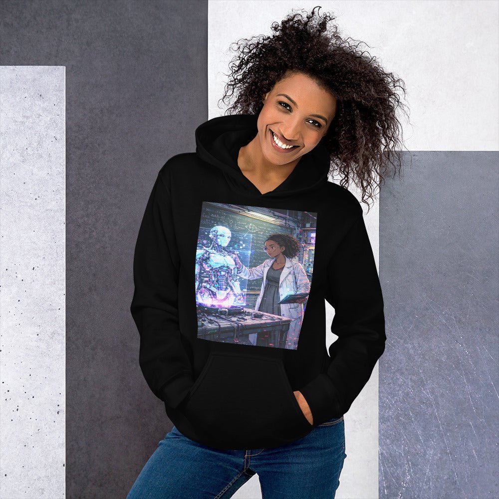 Glitched Genius Hoodie – Limited Drop – Afrofuturism Black Women STEM Robotics Art Unisex - Trendy