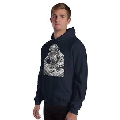 Glitched Robot DJ Hoodie – Limited Drop – Black White Cyberpunk DJ Music Unisex - Trendy