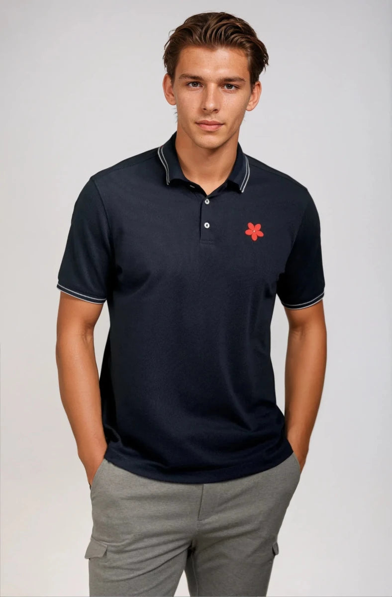 Happy Polo Shirt - Navy - Trendy