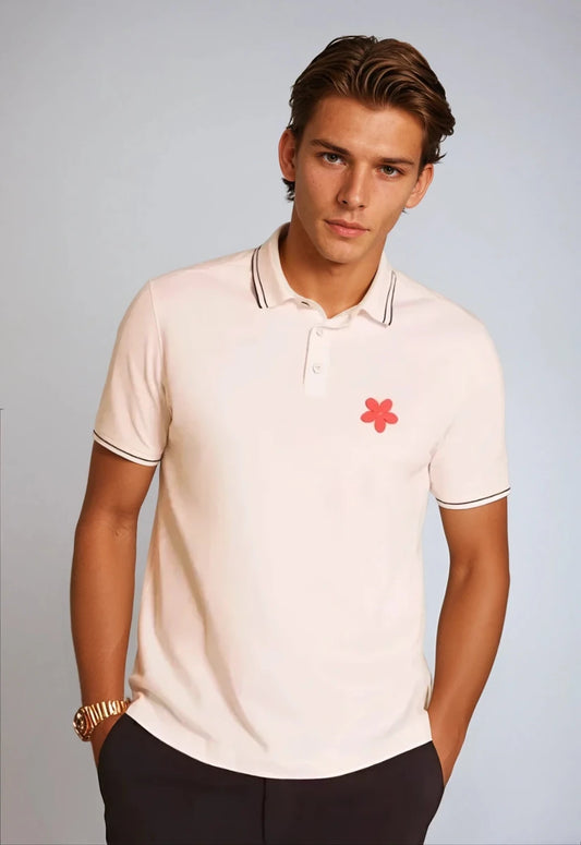 Happy Polo Shirt - White - Trendy