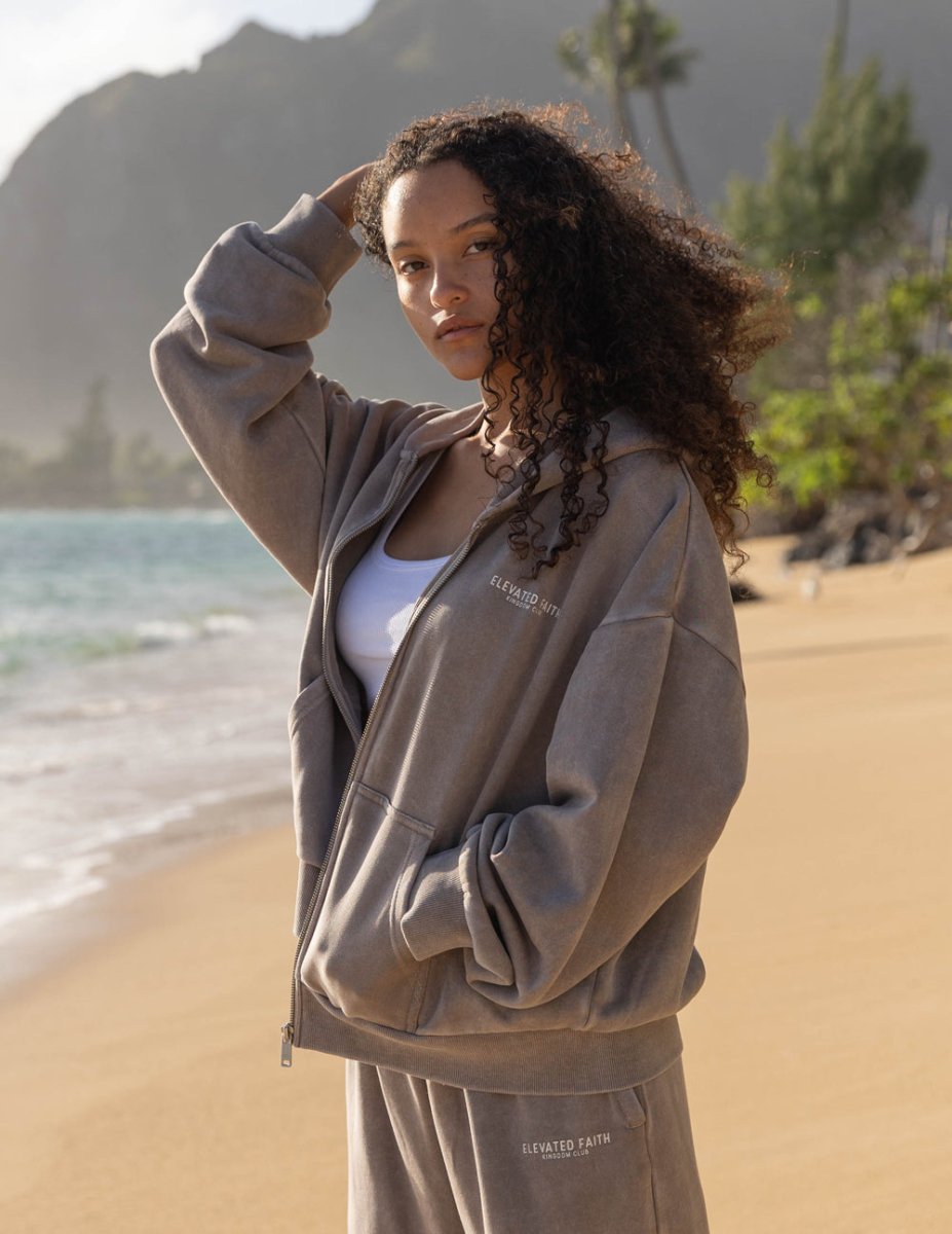 Kingdom Club Brown Full - Zip Hoodie - Trendy