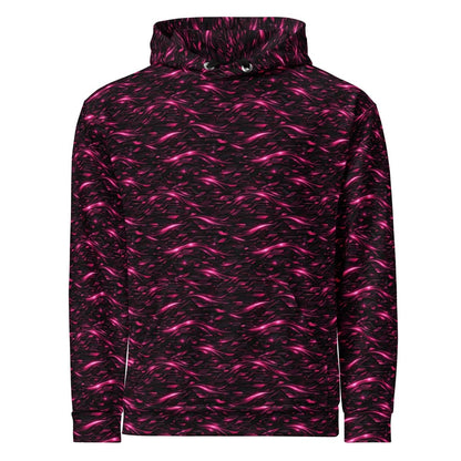 Neon Flux Pink Hoodie – Limited Drop – All - Over Print Neon Streetwear Hoodie - Trendy