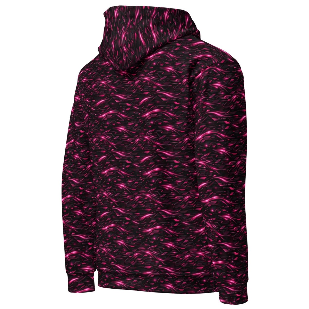 Neon Flux Pink Hoodie – Limited Drop – All - Over Print Neon Streetwear Hoodie - Trendy