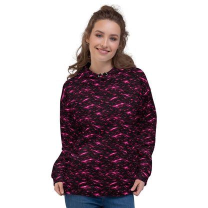 Neon Flux Pink Hoodie – Limited Drop – All - Over Print Neon Streetwear Hoodie - Trendy