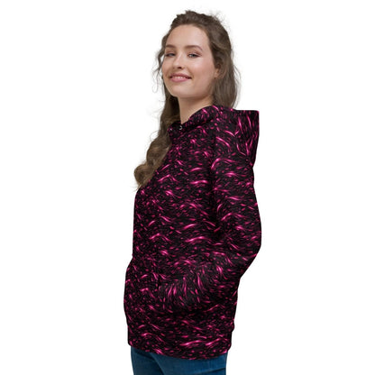 Neon Flux Pink Hoodie – Limited Drop – All - Over Print Neon Streetwear Hoodie - Trendy