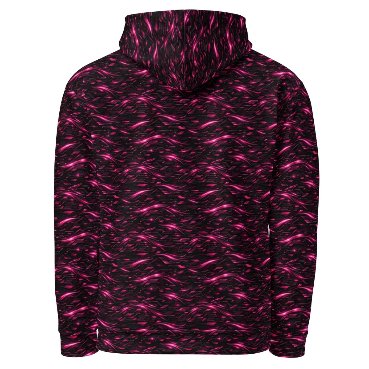 Neon Flux Pink Hoodie – Limited Drop – All - Over Print Neon Streetwear Hoodie - Trendy