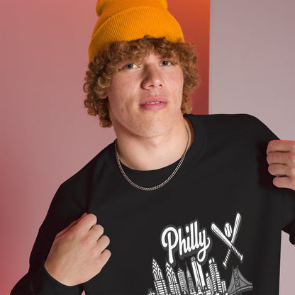 Philly Skyline Baseball Sweatshirt – Limited Drop – Philadelphia City Pride Line Art 6 Colors Unisex - Trendy