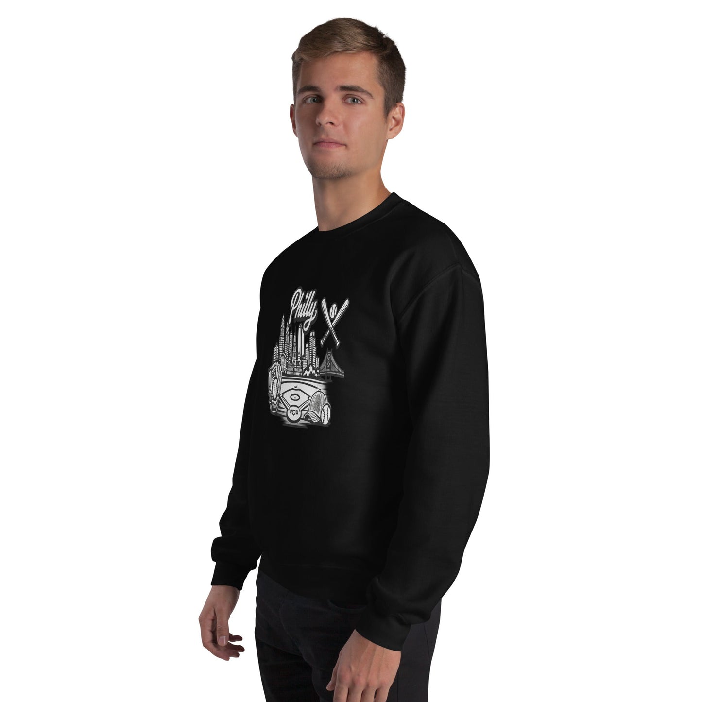Philly Skyline Baseball Sweatshirt – Limited Drop – Philadelphia City Pride Line Art 6 Colors Unisex - Trendy