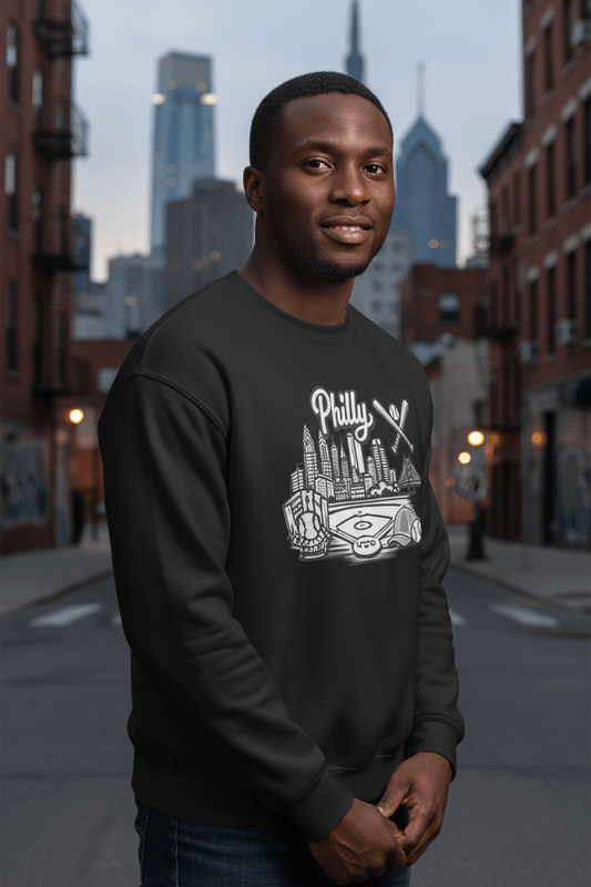 Philly Skyline Baseball Sweatshirt – Limited Drop – Philadelphia City Pride Line Art 6 Colors Unisex - Trendy