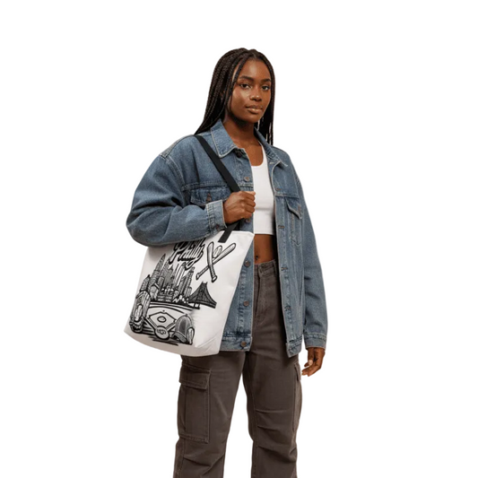 Philly Skyline Baseball Tote Bag – Limited Drop – Philadelphia City Pride Line Art 3 Colors - Trendy