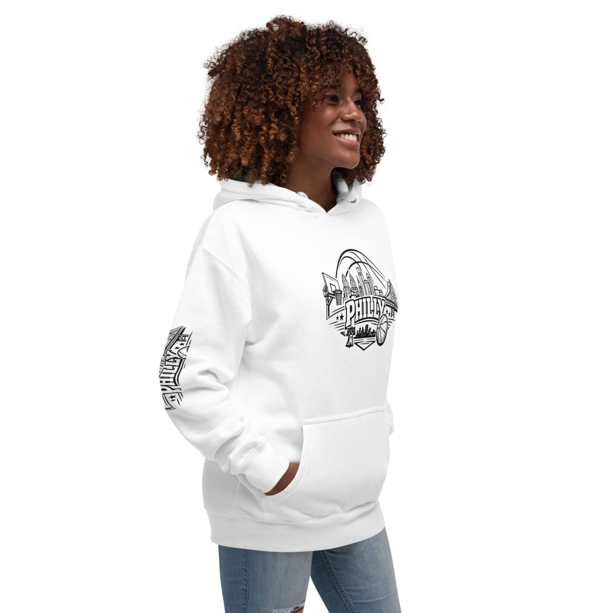 Philly Skyline Basketball Hoodie – Limited Drop – Philadelphia Hoops City Pride Line Art 6 Colors Unisex - Trendy