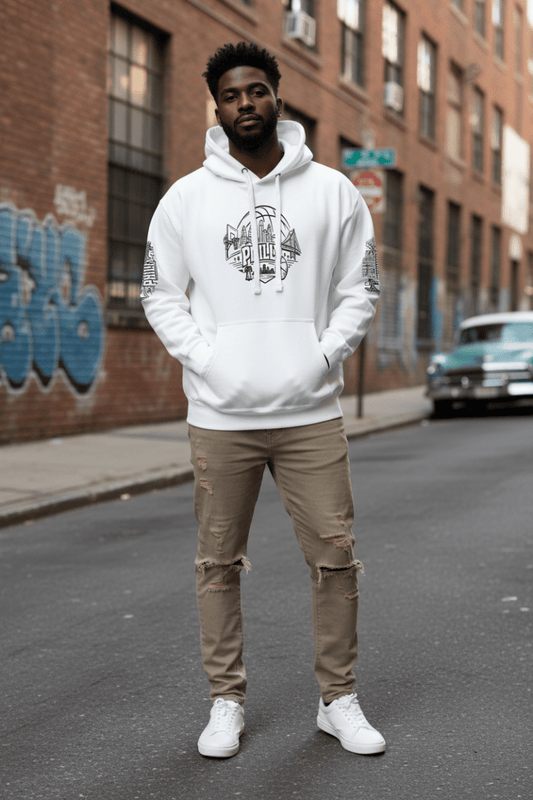 Philly Skyline Basketball Hoodie – Limited Drop – Philadelphia Hoops City Pride Line Art 6 Colors Unisex - Trendy
