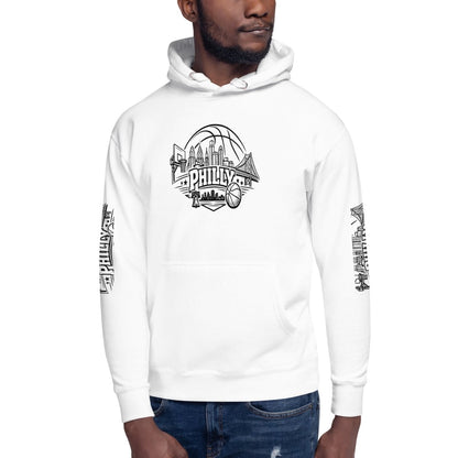 Philly Skyline Basketball Hoodie – Limited Drop – Philadelphia Hoops City Pride Line Art 6 Colors Unisex - Trendy