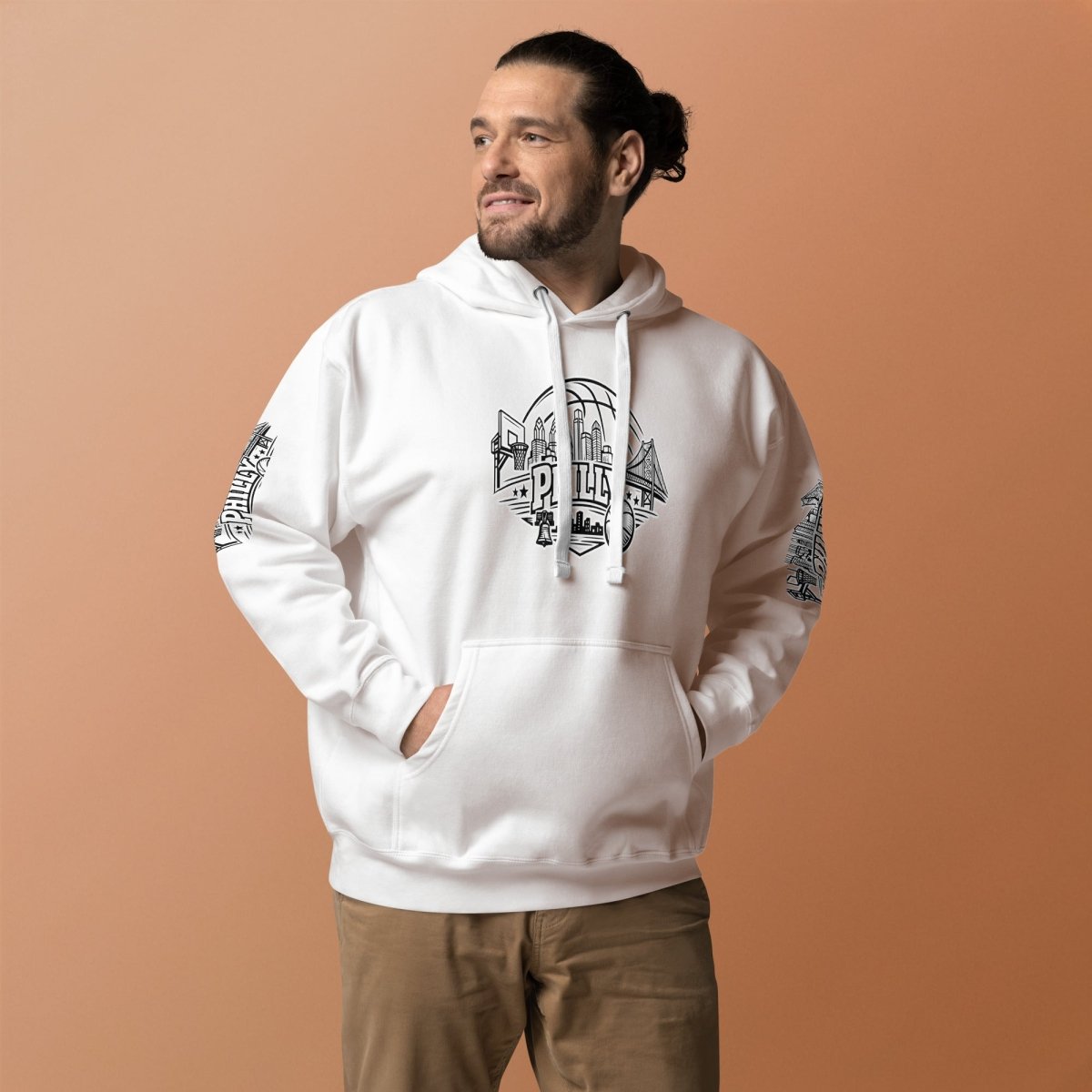 Philly Skyline Basketball Hoodie – Limited Drop – Philadelphia Hoops City Pride Line Art 6 Colors Unisex - Trendy