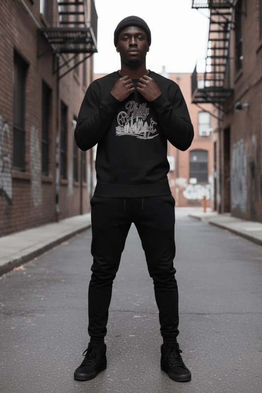 Philly Skyline Soccer Sweatshirt – Summer 2026 Philadelphia Limited Drop | Black - Trendy
