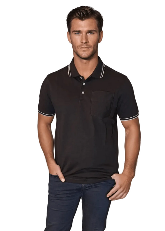 Pocket Polo Shirt - Black - Trendy