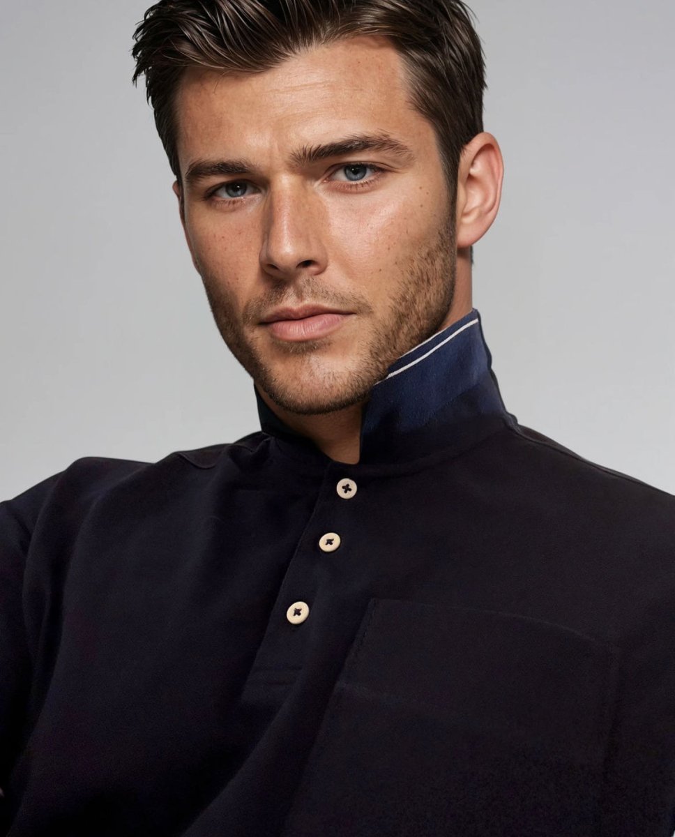 Pocket Polo Shirt - Navy - Trendy