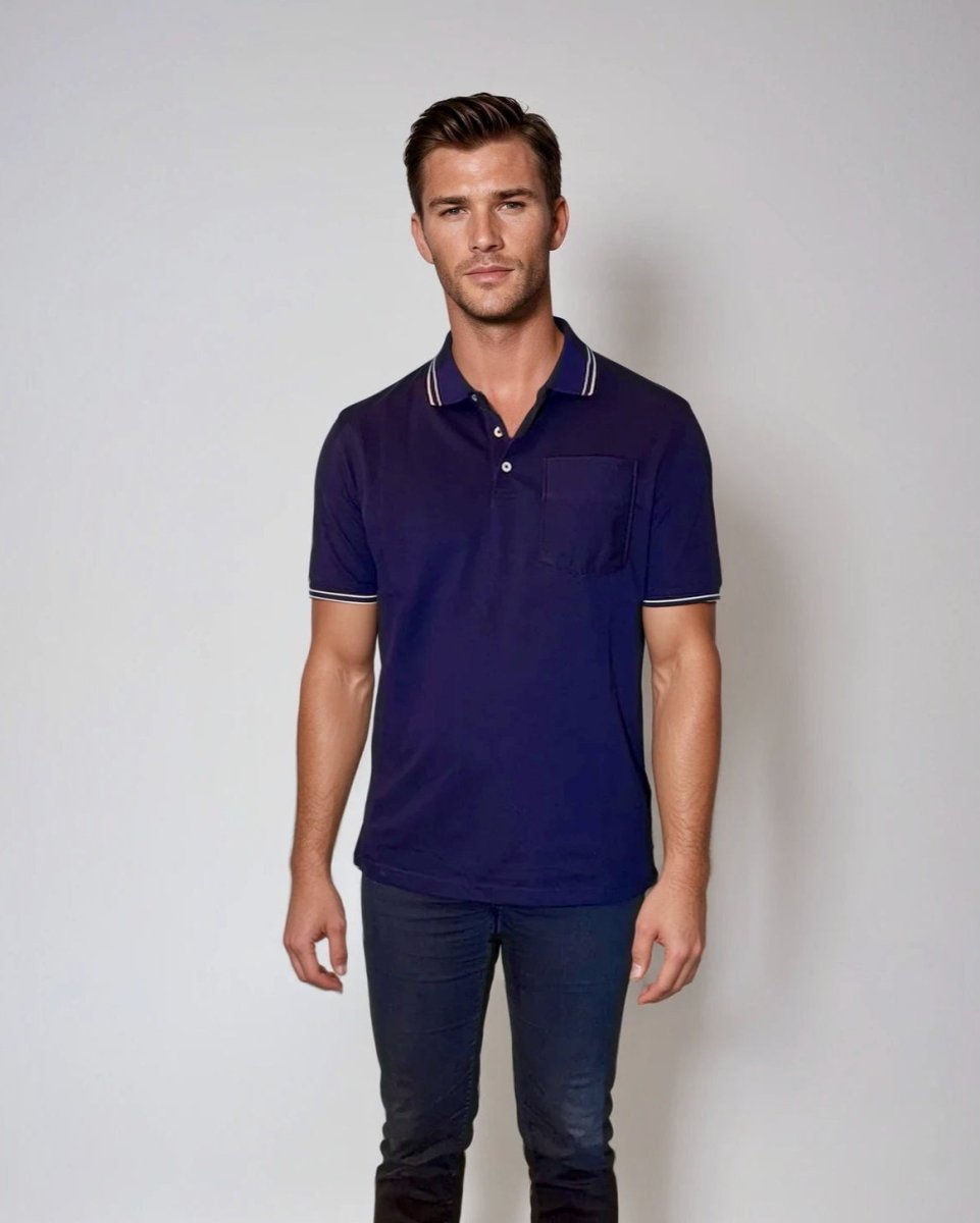 Pocket Polo Shirt - Navy - Trendy