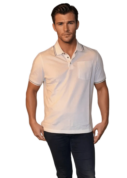 Pocket Polo Shirt - White - Trendy