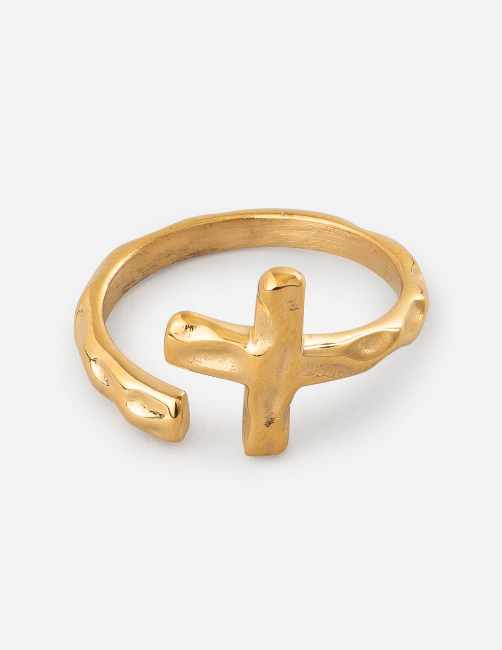Textured Wrapped Cross Ring - Trendy