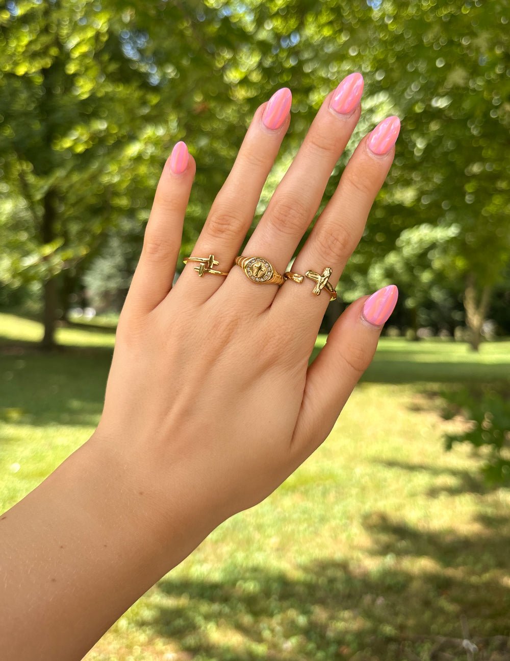 Textured Wrapped Cross Ring - Trendy