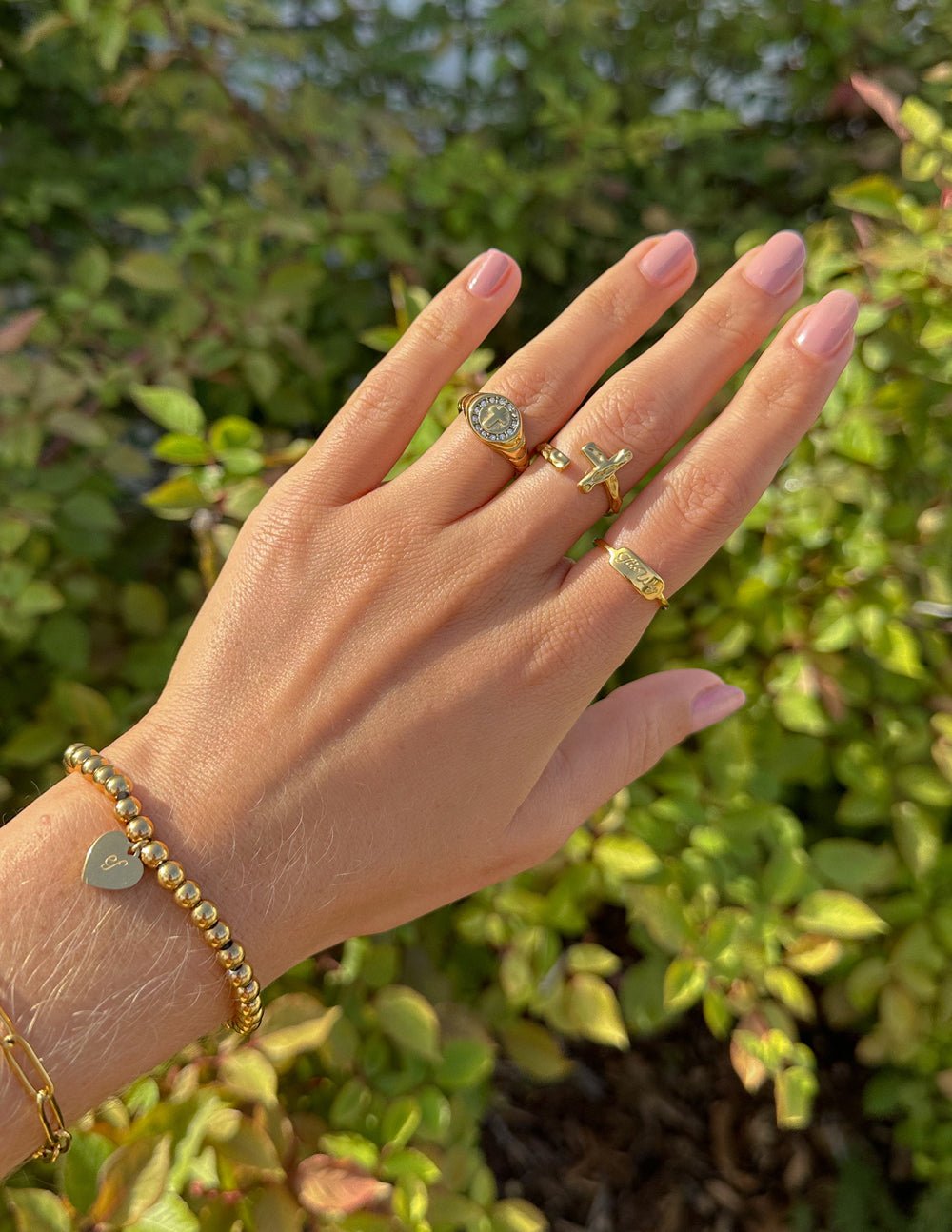 Textured Wrapped Cross Ring - Trendy