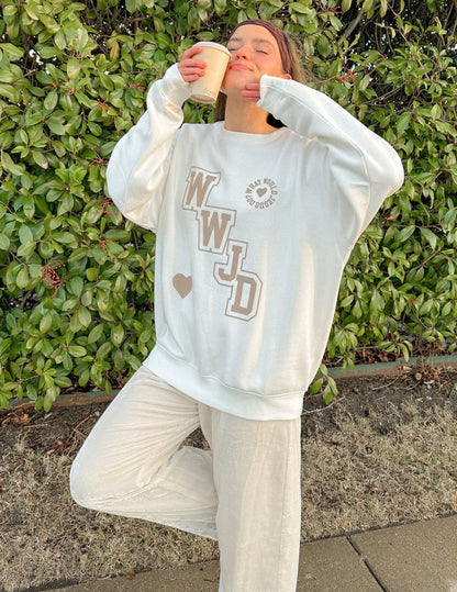 WWJD Varsity Unisex Crewneck - Trendy