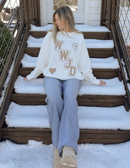 WWJD Varsity Unisex Crewneck - Trendy